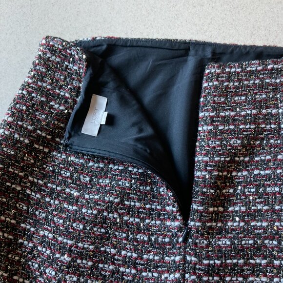 Loft Outlet Skirt Sparkly Black Red White Blend - Picture 5 of 9
